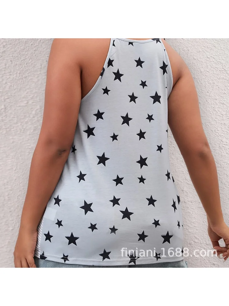New Summer Strap Print Top women tops and bloues plus size tops for women  plus size blouse