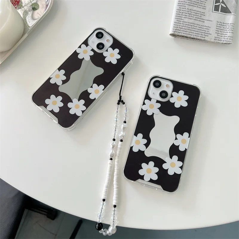 

Чехол для телефона с мультяшным сердцем для девочек, двухмерный Модный мягкий чехол с жемчужным браслетом Для iPhone 13, 11, 12 Pro Max, XS, XR, X