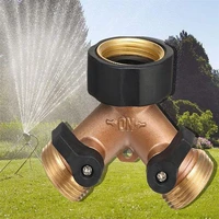 garden two way copper ball valve y valve connector faucet adapter garden irrigation watering splitter agriculture pipe fitting