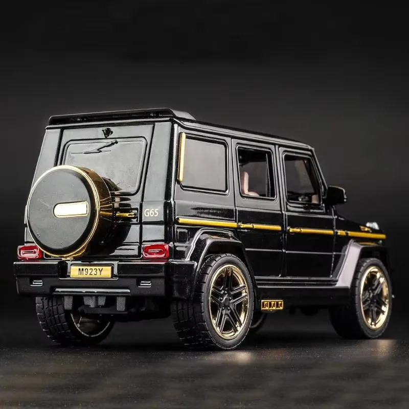 Фото 1/24 литой под давлением BenZ G65 внедорожник, модель внедорожника, коллекция игрушечных транспортных средств из сплава, металлический миниатюрный звуковой свет, автомобиль для мальчиков №5