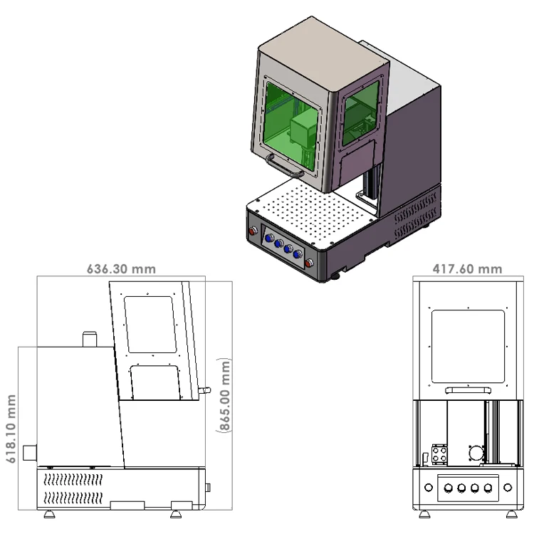 Рисунок 6 - 100 Вт волоконная лазерная маркировка