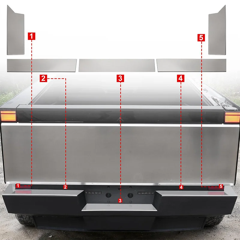 Аксессуары для киберриантажівки 2024 2023 защита заднего бампера из нержавеющей