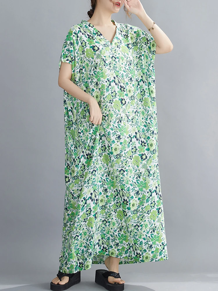 

Длинные пляжные платья Kanifio размера плюс, женская летняя одежда большого размера 2022 в стиле бохо, туника для ванны, свитер, пляжная одежда 9369 ...