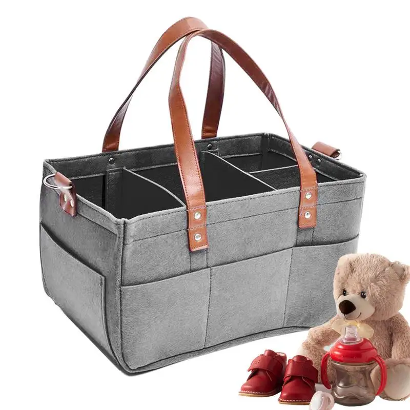 

Органайзер Caddy для подгузников, вместительный портативный органайзер для подгузников с несколькими отделениями и ручками