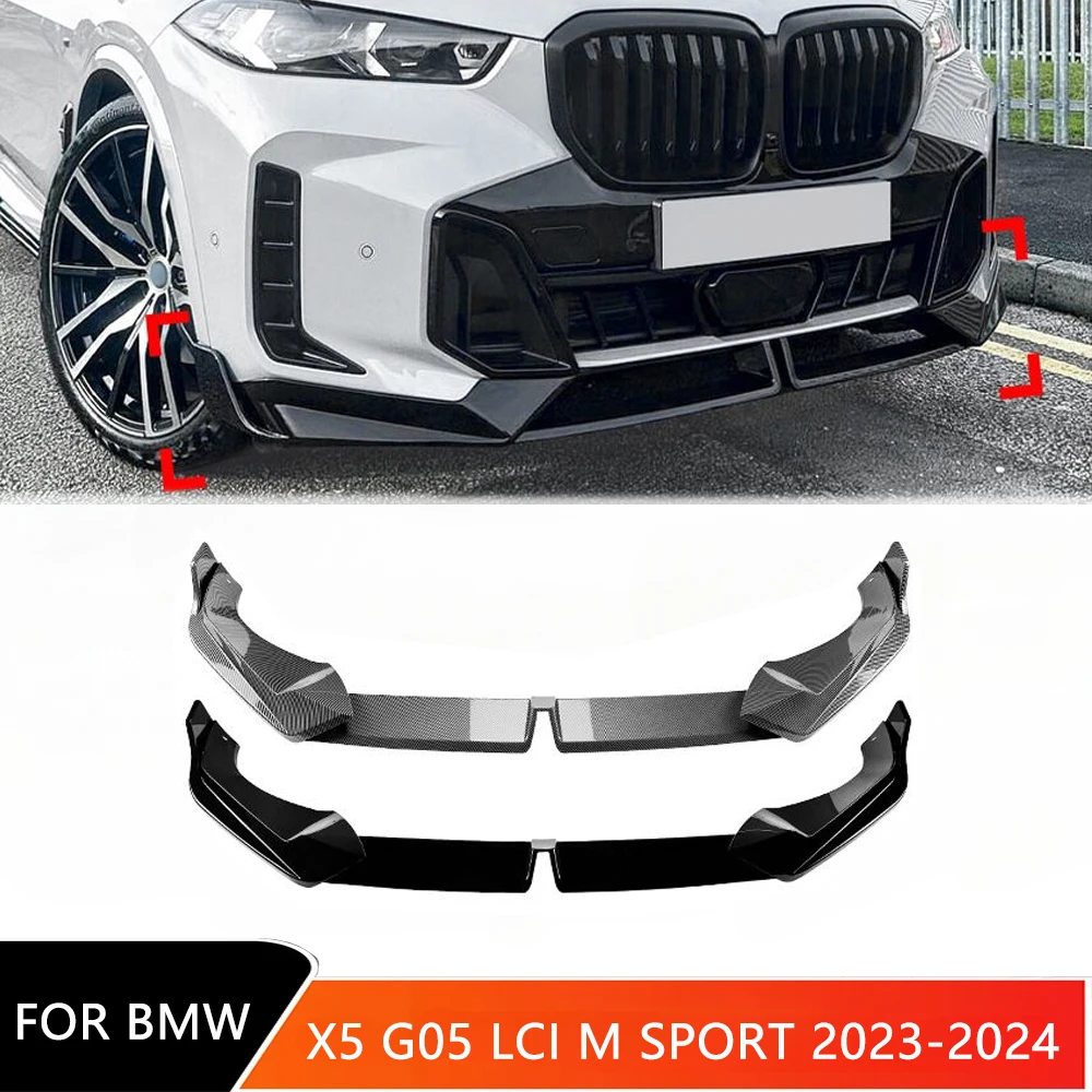 Для BMW X5 G05 LCI M Sport 2023-2024 автомобильный передний бампер спойлер лезвие для губ