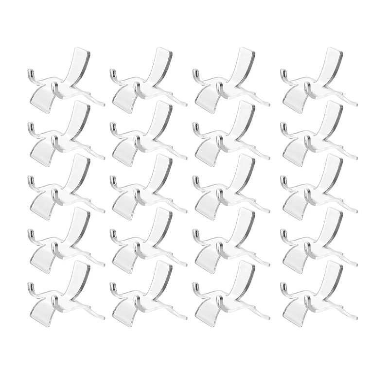 

20 PCS Display Stand Acrylic Clear Plastic Display Easel Holder For Mineral Agate Fossil Coral Small Collectibles