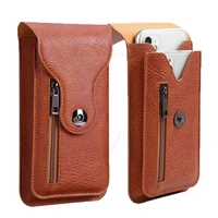 universal leather phone pouch for zte nubia z40 pro belt clip waist bag for nubia z30 pro play z20 x 5g holster flip wallet case