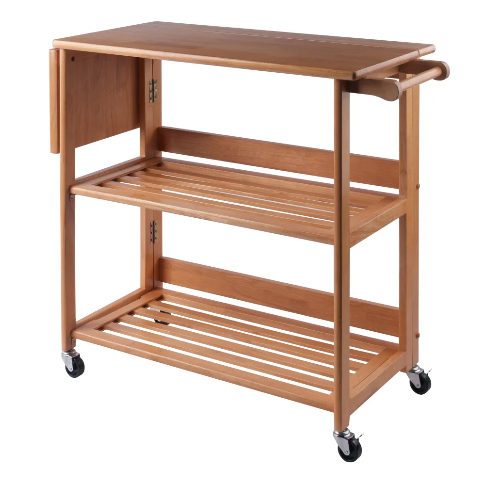 

34137 Wood Radley Foldable Utility Kitchen Cart, Light Oak Finish，35.55 Lb，37.87 X 17.24 X 34.57 Inches