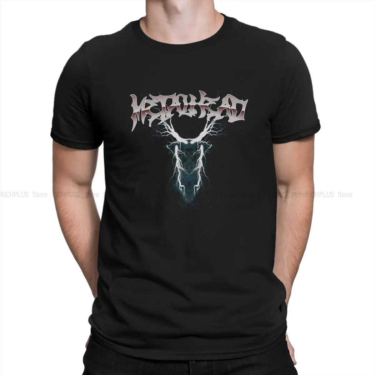 

Heavy Black Metal Man TShirt Rock Heavy Goth Alternative Metalhead Individuality Polyester T Shirt Harajuku Streetwear New Trend
