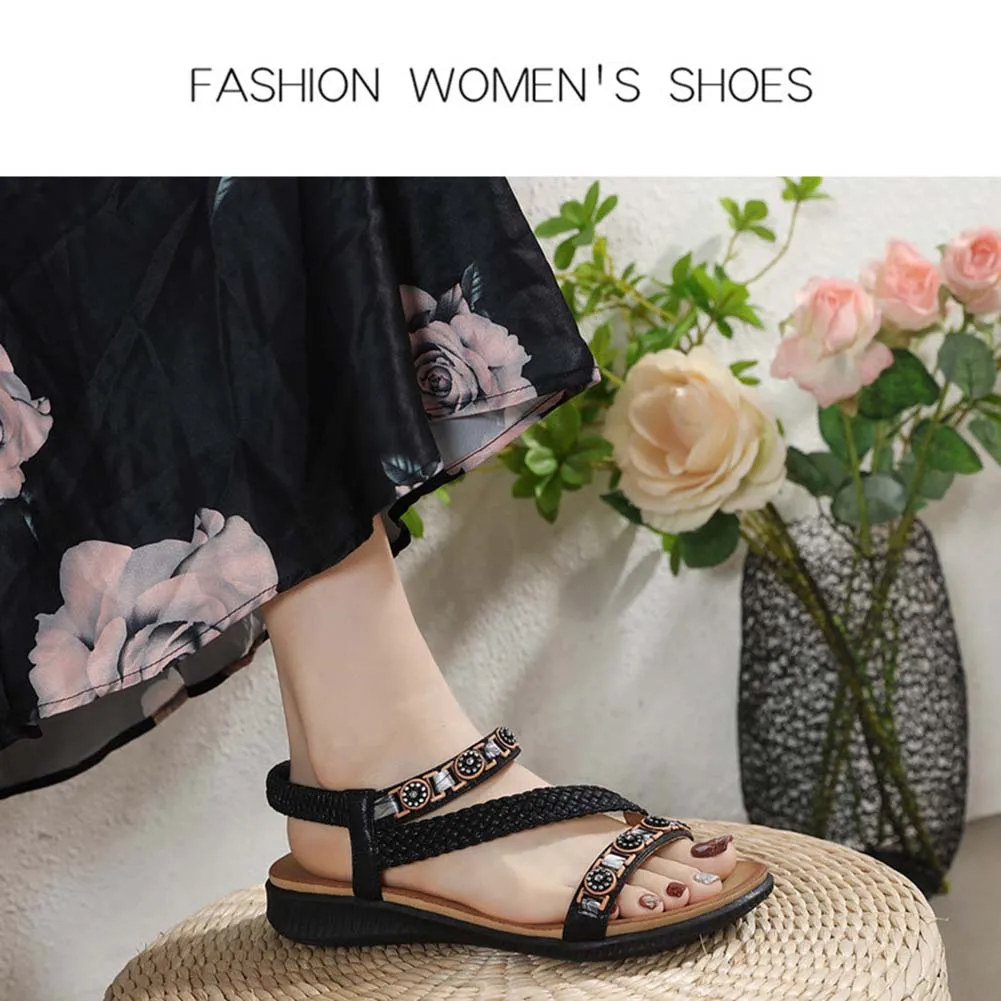 Stylish Women Rhinestone Sandals Comfortable Breathable Sandals For Outdoor