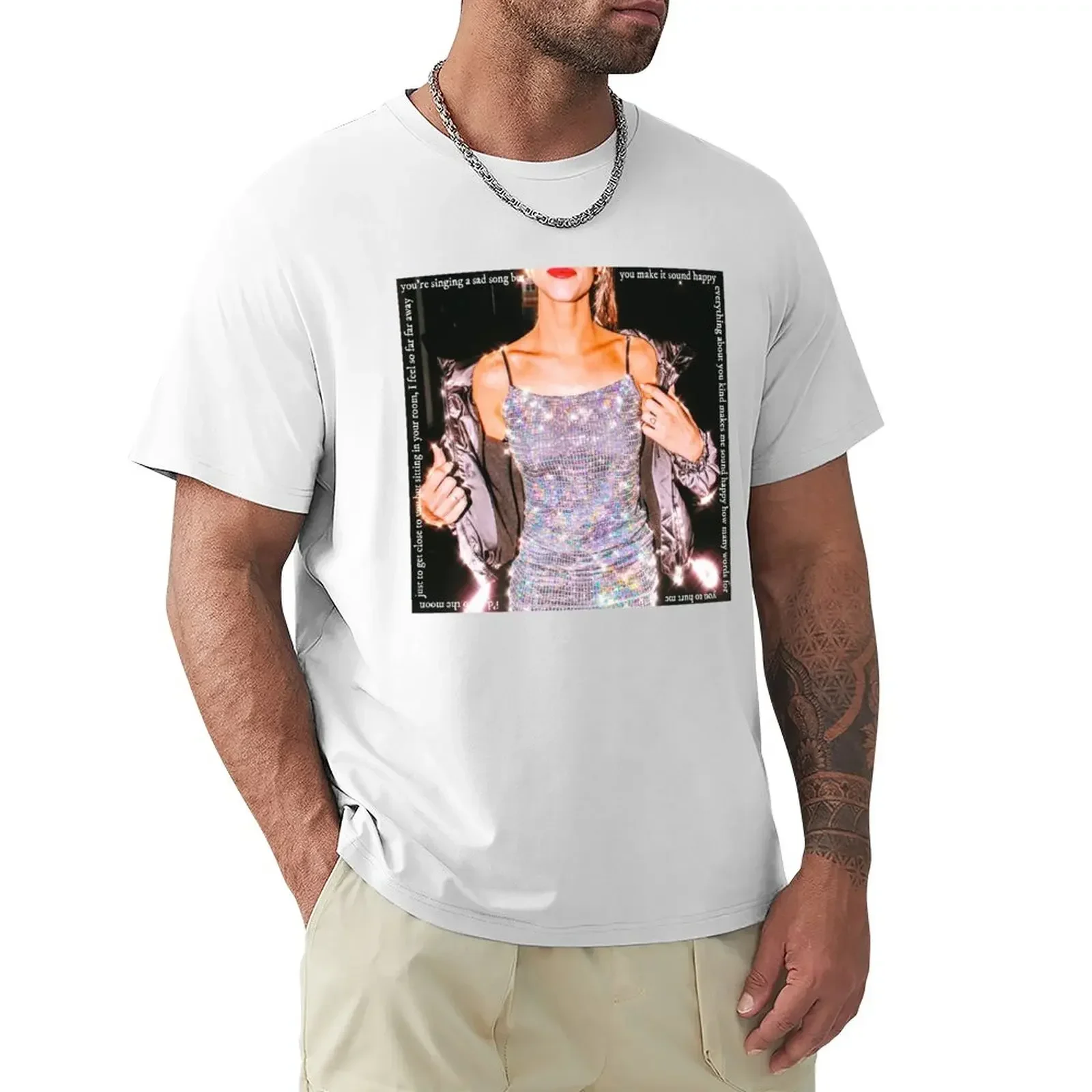 Светящаяся футболка Tini Stoessel больших размеров простые винтажные рубашки для