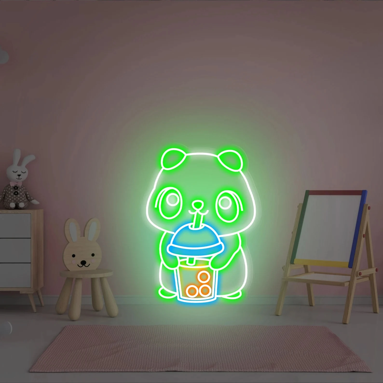 

Неоновая вывеска с милым медведем для напитков кофе, питание от USB, для декора комнаты, кавайная фотография, неоновая деталь, с регулируемой ...