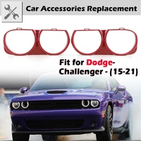 rhyming 1 pair front headlamp bezel frame trim red fit for dodge challenger 2015 2021 car accessories 68259053ab 68259052ab