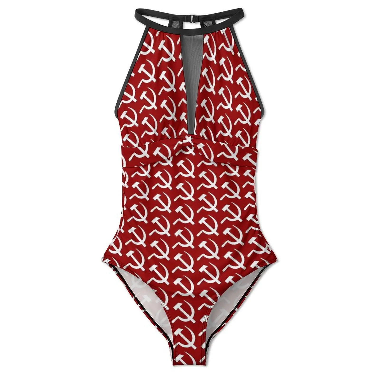 CCCT белый красный купальник с молотком и серпом эффектом пуш-ап цельный