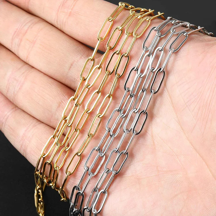 1M Stainless Steel Chain Jewelry Accessories DIY Bracelet Necklace Chains for Jewelry Making Supplies Gold Making Accessories