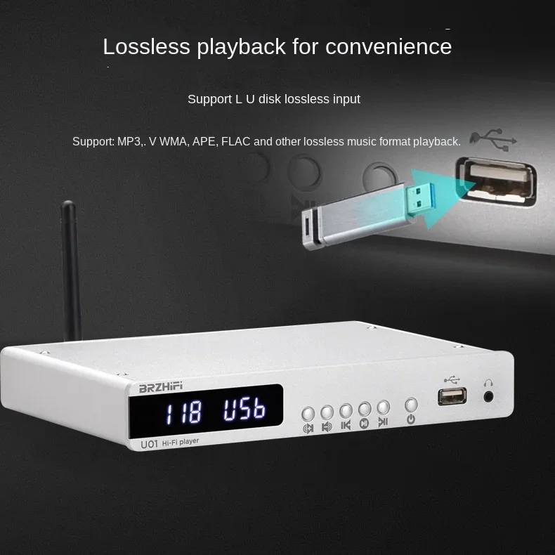 Фото BREEZE 2025 новейшая музыкальная USB-накопитель BRZHIFI U01 без потерь APE-плеер ES9038, декодер, цифровой проигрыватель, Bluetooth 5,0 №5