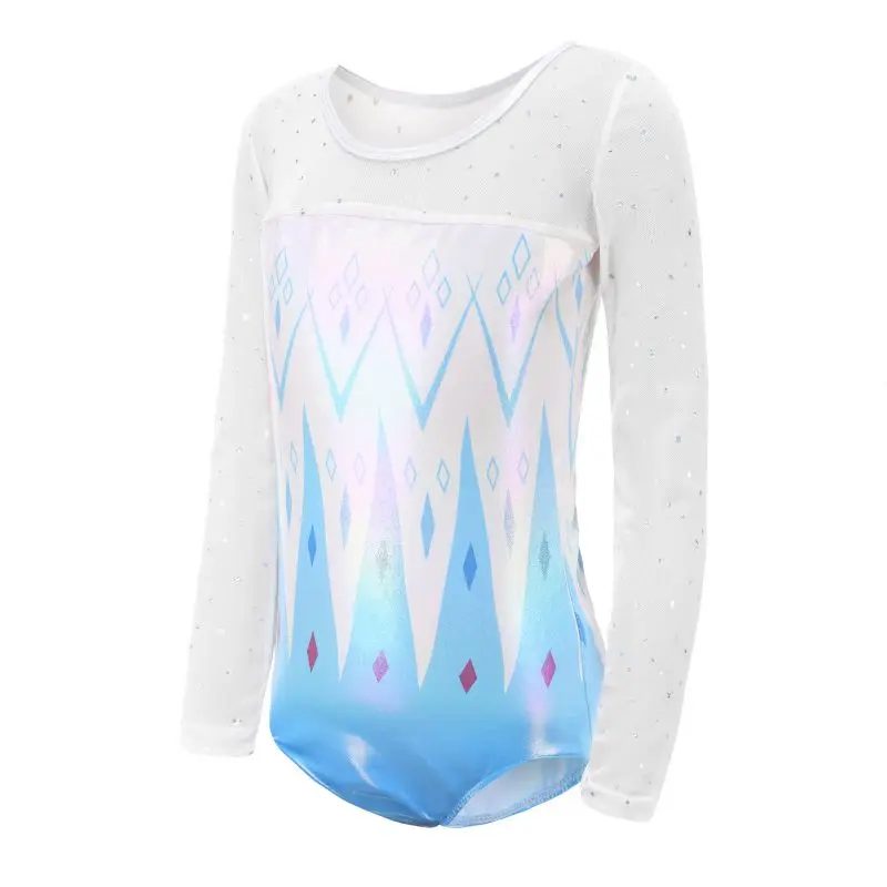 Детский балетный трико для девочек купальник выступлений на сцене блестящий