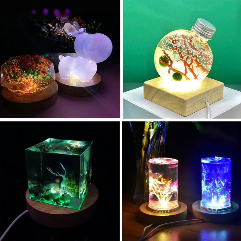 

Светодиодный светильник 652F, цветной/белый/теплый свет, Круглый выставочный стенд для 3D хрустальных шариков, искусство с чувствительным сен...