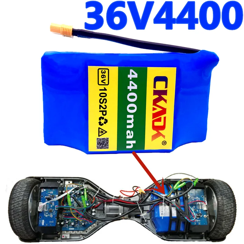 

Аккумуляторная батарея 18650 CKADK 10s2p, 36 В, литий-ионная аккумуляторная батарея 100% мАч, 4,4 Ач, одноциклическая батарея ХОВЕРБОРДА напряжения