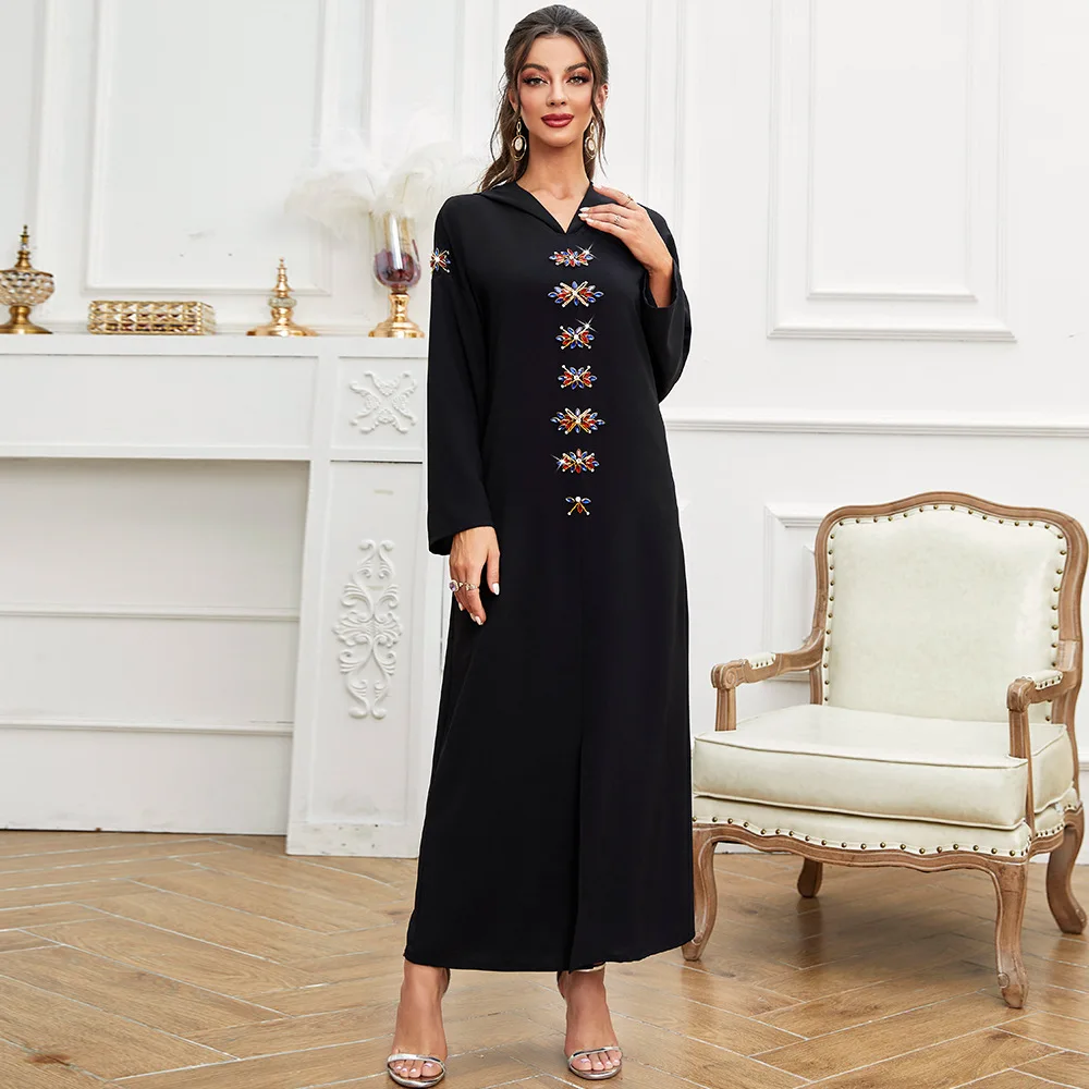 Djellaba арабское мусульманское платье абайя для женщин Дубай 2022 черная Турция Марокканская Кафтан Вечернее платье Eid Mubarak ислам одежда
