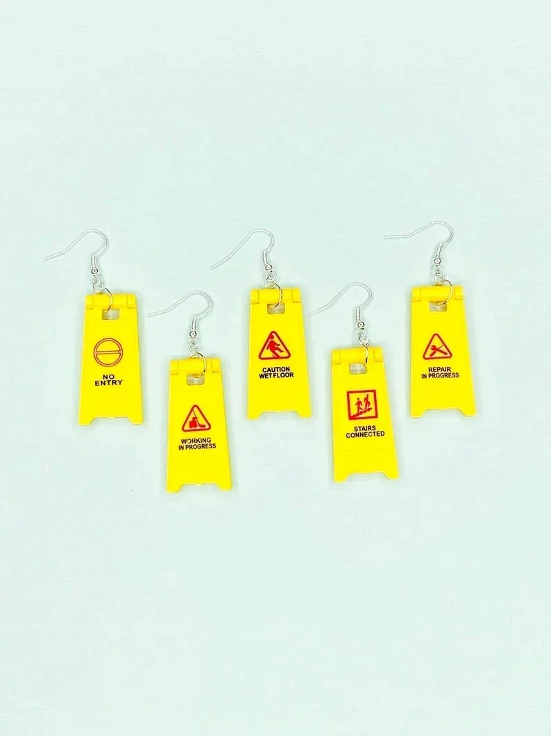 Женские серьги в виде знака случайный дизайн смешанные подходящие 2022