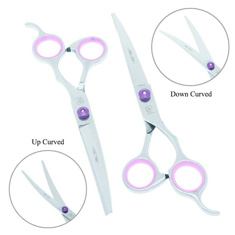 Японские Стальные Ножницы для груминга собак ножницы стрижки питомцев изогнутые