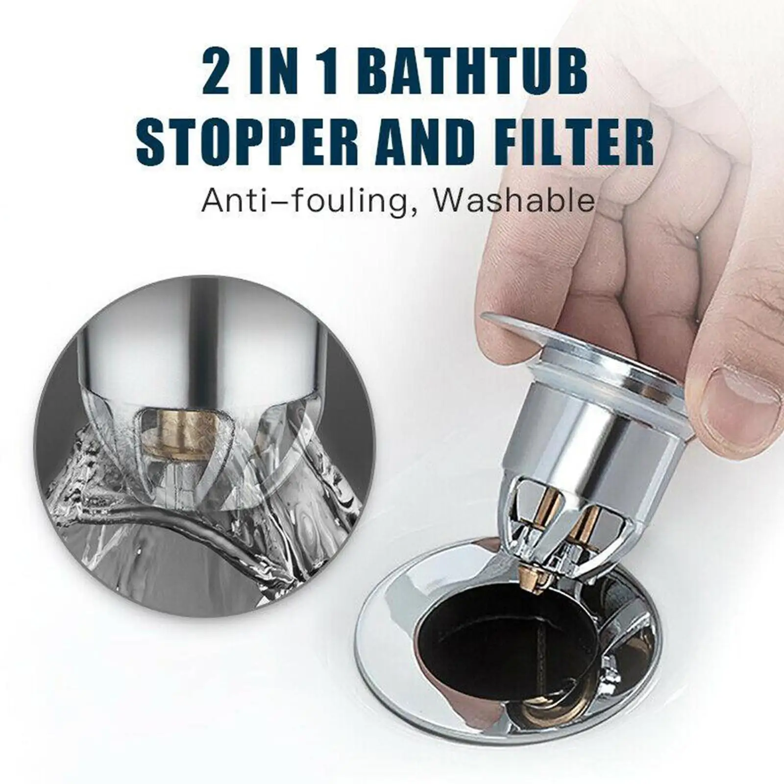 

Universal Bathroom Sink Stopper Popping Copper Core Sewer Basin Kitchen Home Anti-Clogging Press-Type Bounce Filter Accessory