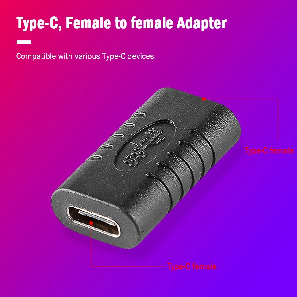 

Female to Female Connector Adapter 2x USB 3.1 Type C Coupler Extension Converter for Outdoor Mobile Phone Accessories