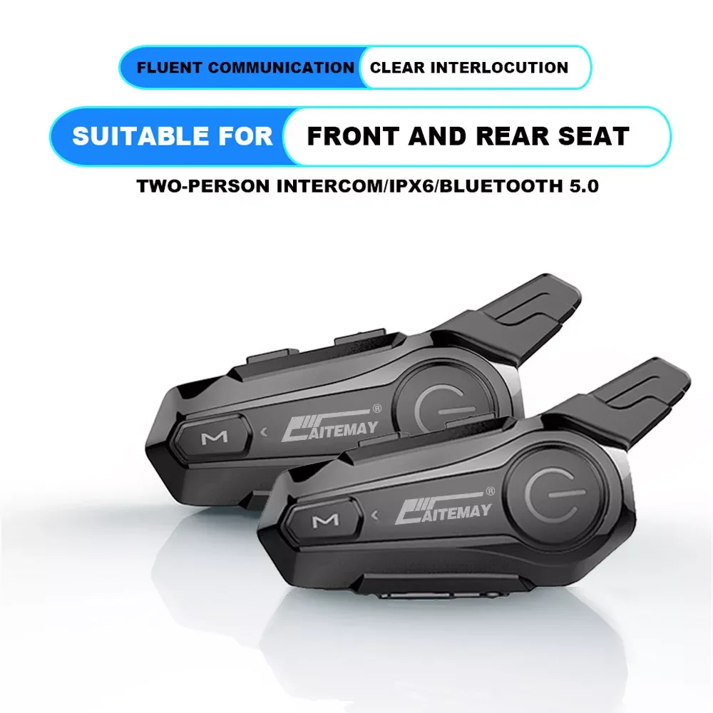 

2Pcs/Lot E1 Bluetooth Intercom Motorcycle helmet bluetooth headset for 2 Rider intercomunicador Moto Interphone Headset Wireless