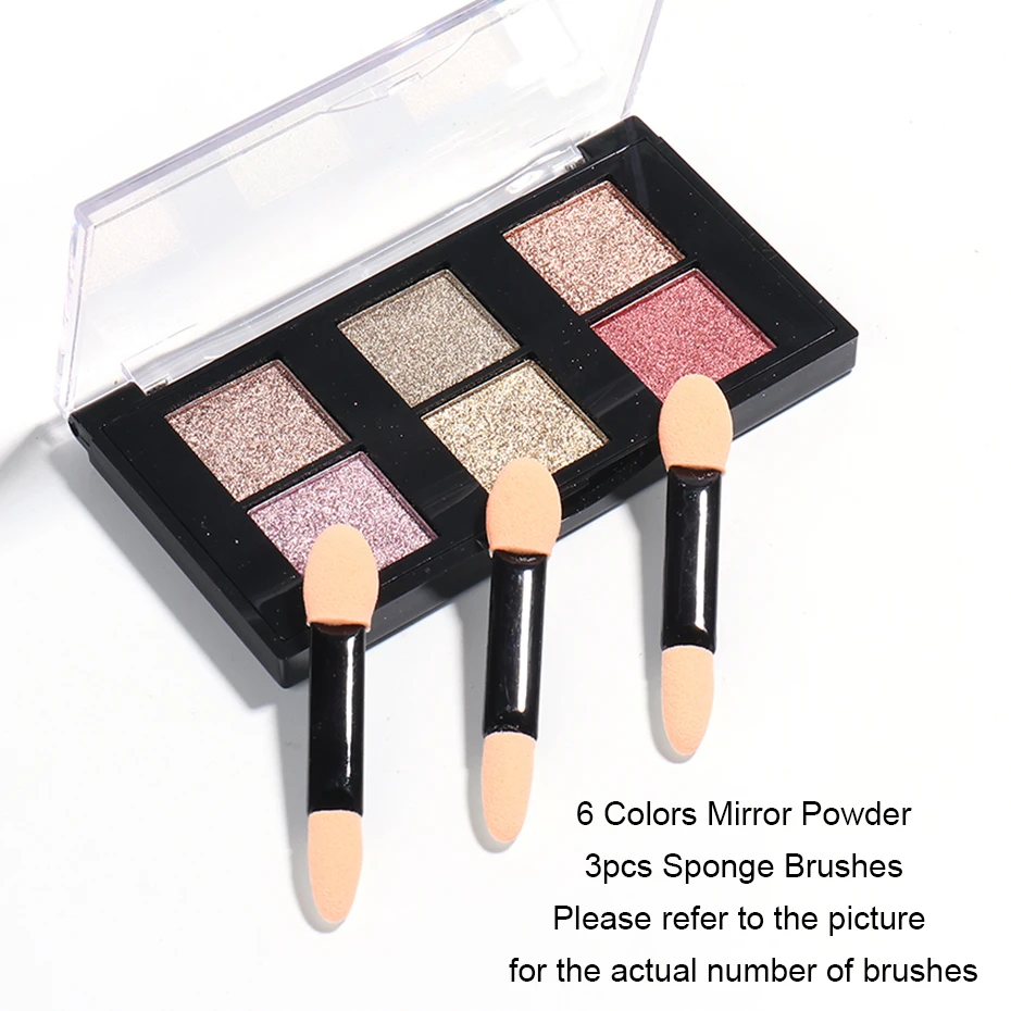 4/6 цветов волшебное зеркало блестящий порошок Хромовый пигмент для ногтей