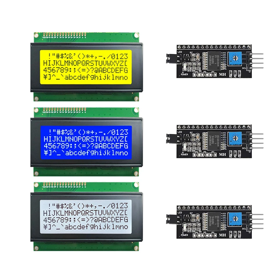 LCD Module Blue Green Screen For Arduino 0802 1602 2004 12864 LCD Character UNO R3 Mega2560 Display PCF8574T IIC I2C Interface