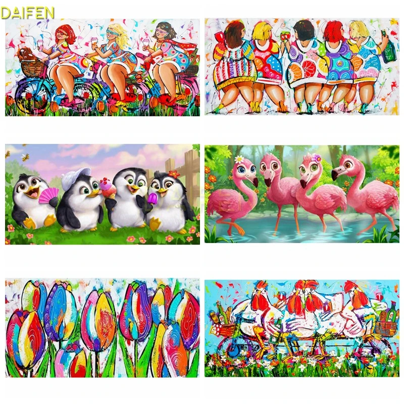 

Полная круглая Алмазная вышивка, вышивка крестиком, пингвин, тюльпан, алмазная живопись, Цыпленок, полная квадратная Алмазная мозаика, фламинго, бегемот, корова