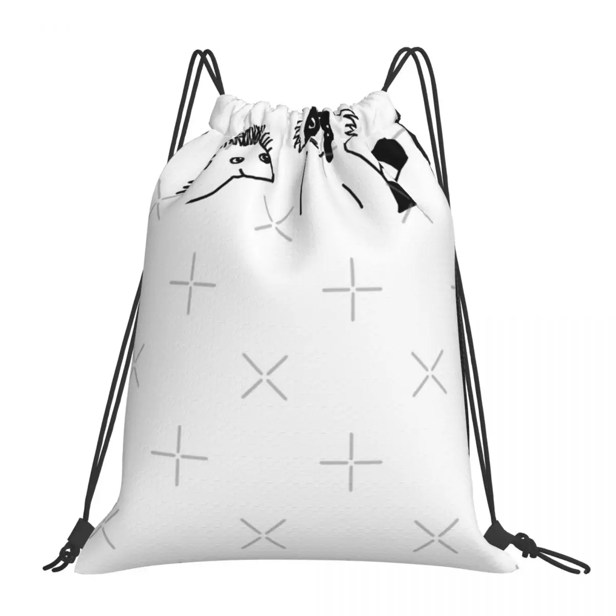 

Сумки на шнурке с рисунком ежика и енота, женские спортивные сумки, маленький рюкзак на шнурке для мужчин