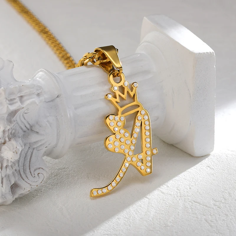 

Stainless Steel Customized Name Zircon Necklace Personalized Crystal Name Necklaces Pendant Chain For Women Jewelry Birthday Gif