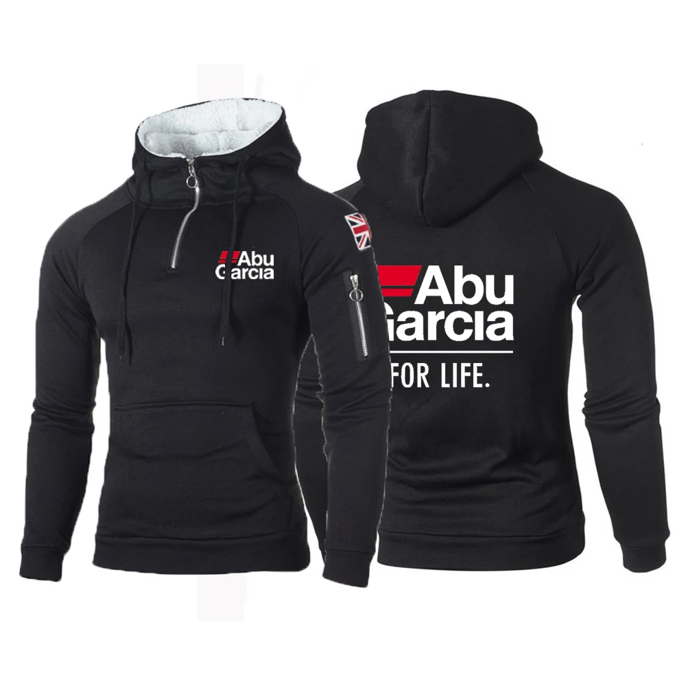 

Мужские толстовки с капюшоном Abu Garcia For Life, модные повседневные свитшоты на молнии с длинным рукавом, уличная одежда в стиле хип-хоп, однотонный пуловер