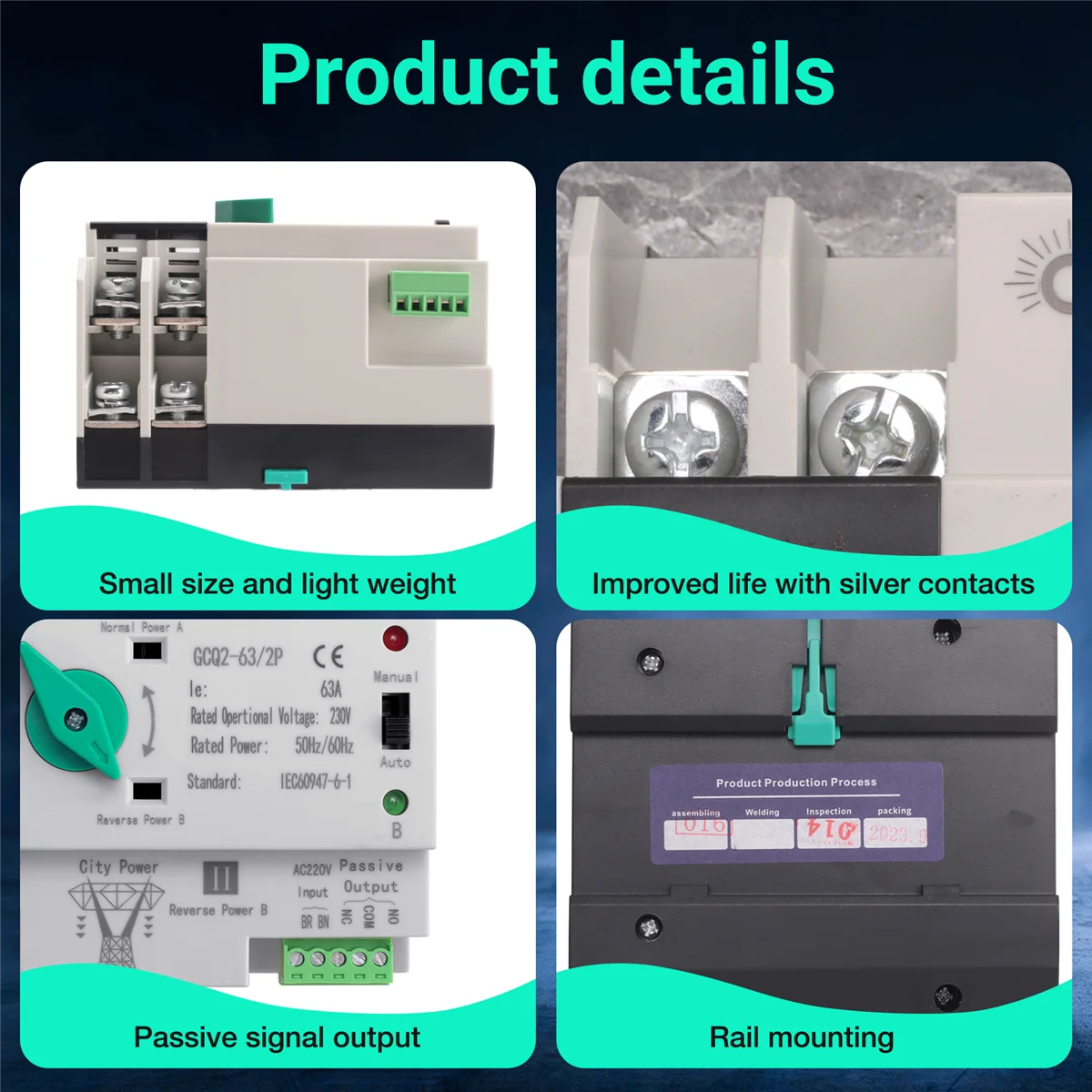 Фотоэлектрическая солнечная энергия ATS Автоматический резервный переключатель