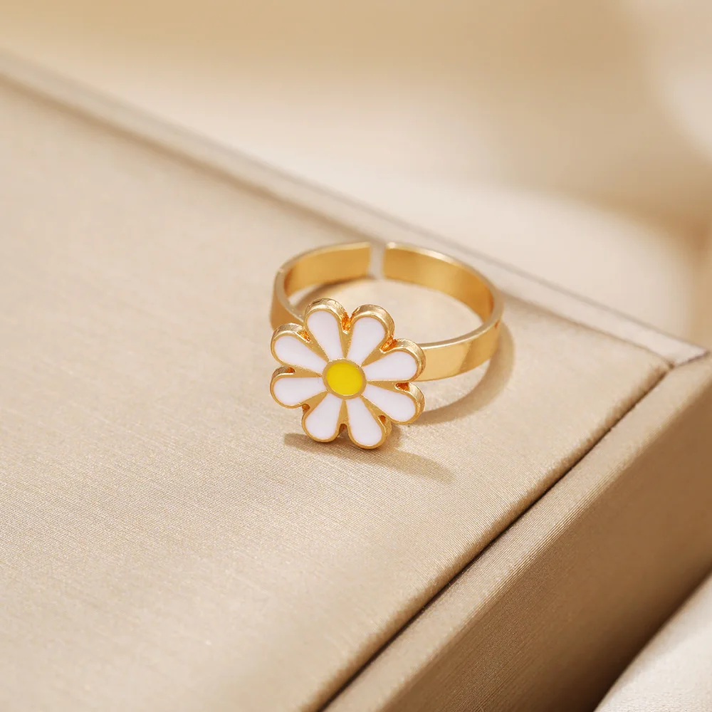 Бабочка Ромашка Кольцо от беспокойства Спиннер для девочек и женщин Ювелирные изделия для вечеринок Снятие напряжения Кольца против стресса.