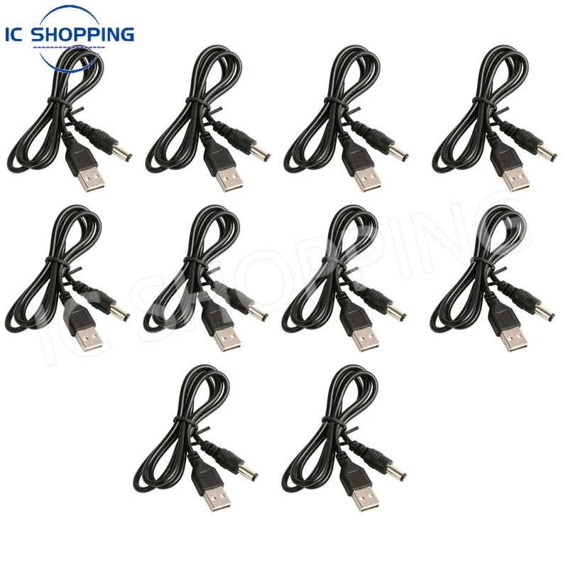 

10PCS USB to DC 5.5*2.1 3.5*1.35 Power Supply Cable 5V Power Cable 5.5*2.1 Charging Cable Microcontroller Power Cable