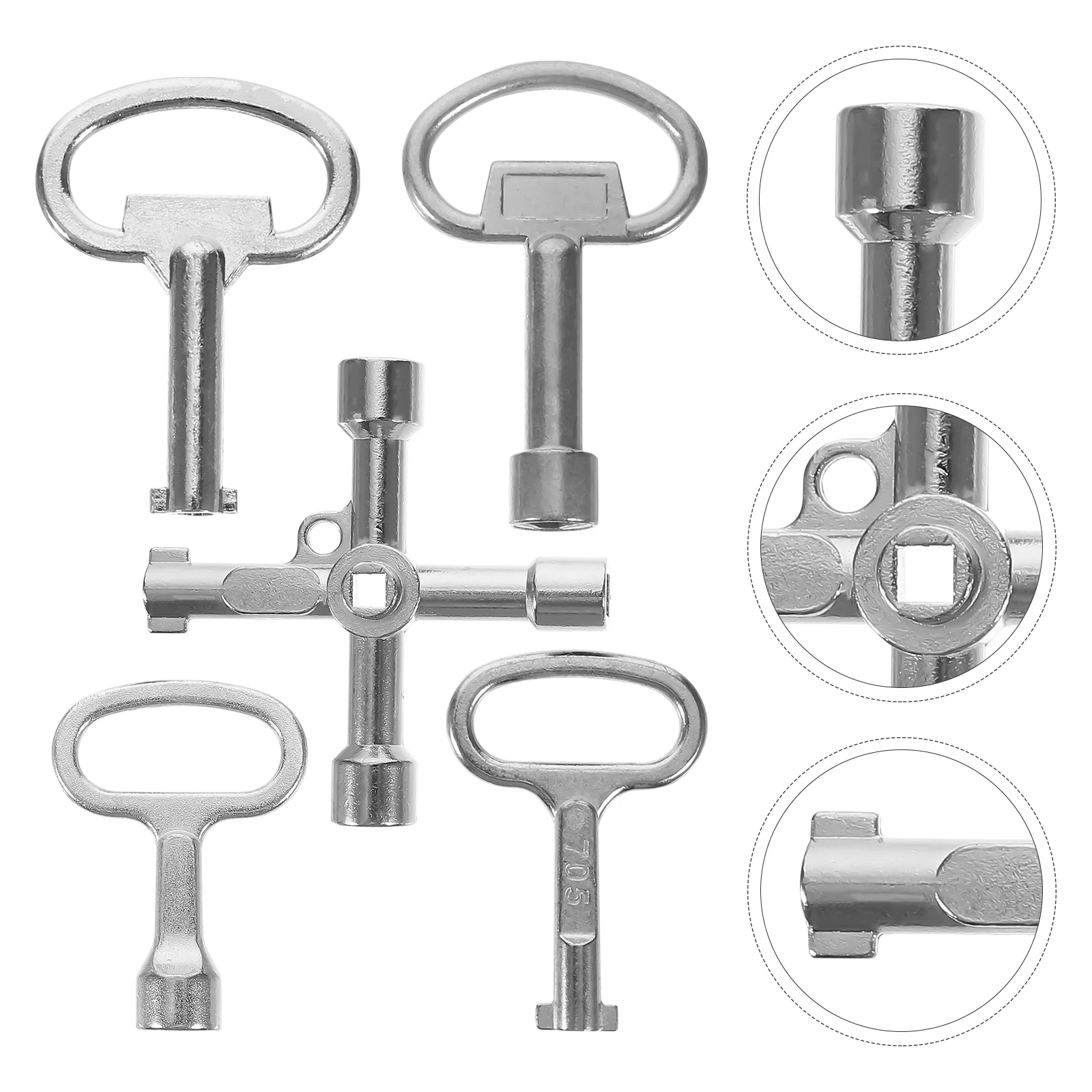 

5pcs 4 Ways Utility Key Triangle Cabinet Spanner Key Socket Keys for Meter Boxes