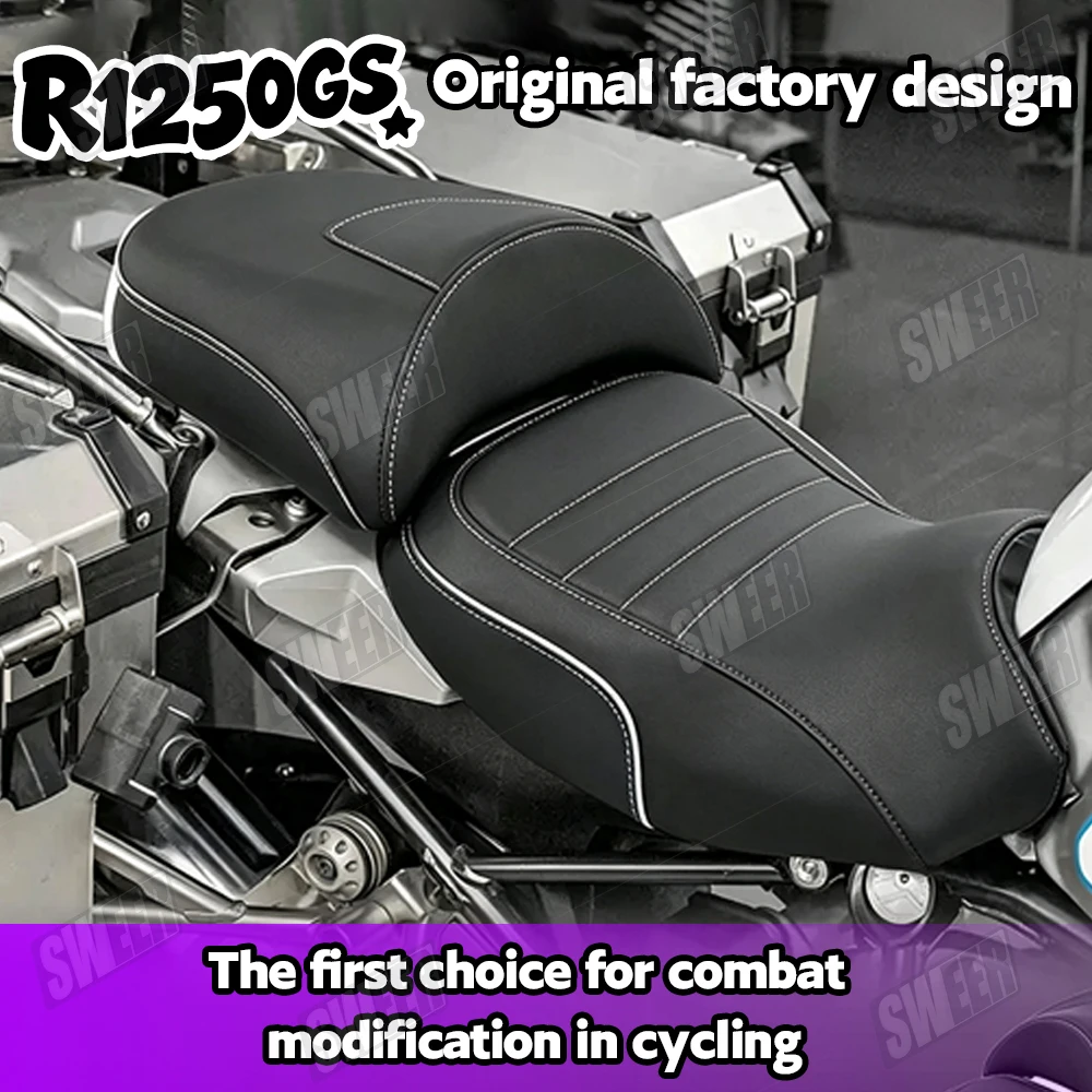 Фото Раздельное сиденье для мотоцикла, подходит для BMW R1250GS R 1250 GS 2019-2023, из искусственной кожи с губчатым наполнителем, комфортные детали сиденья. №2