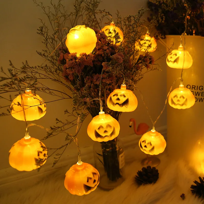 

10LED/20led Halloween LED String Lights Portable Pumpkin Ghost Skeletons Lights for Home Bar Halloween Party Decor Supplies