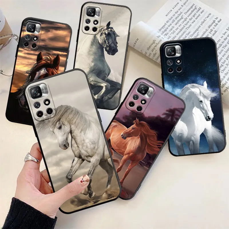 

Horse Phone Case For Xiaomi Redmi Note 11 10 9 Pro 5G 10C 9s 7 8 8T 12 9A 9C 9T K40 TPU Cover Coque