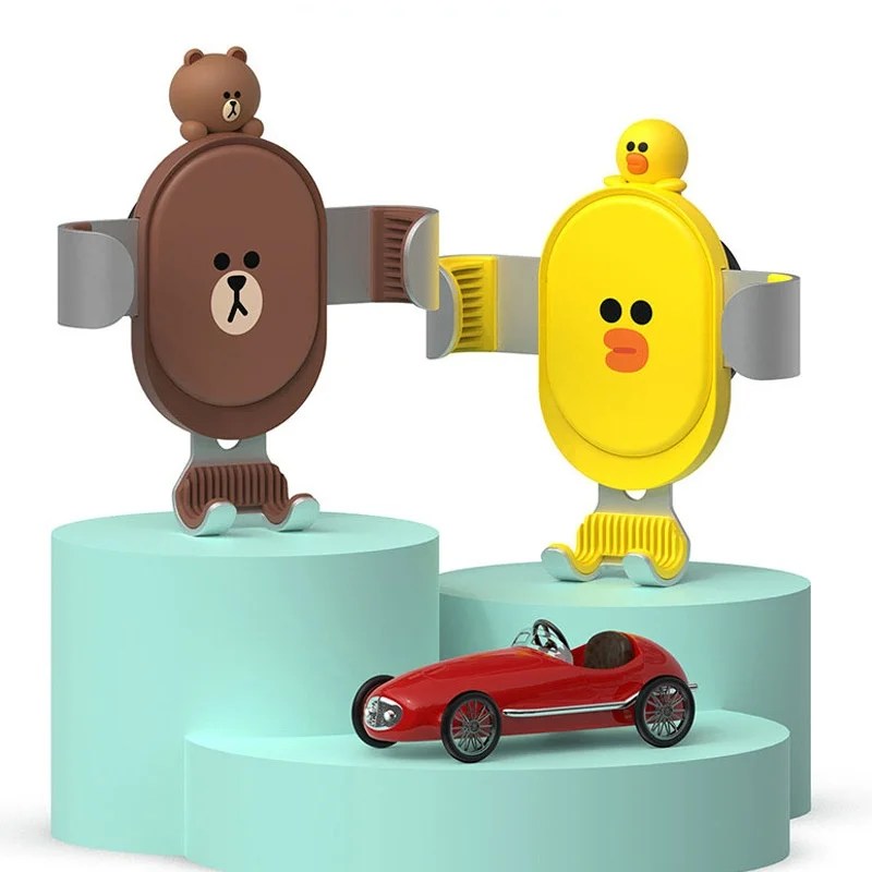 

Line Friends Cartoon Cute Car Mobile Phone Rack Stand Air Outlet Gravity Car Holder
