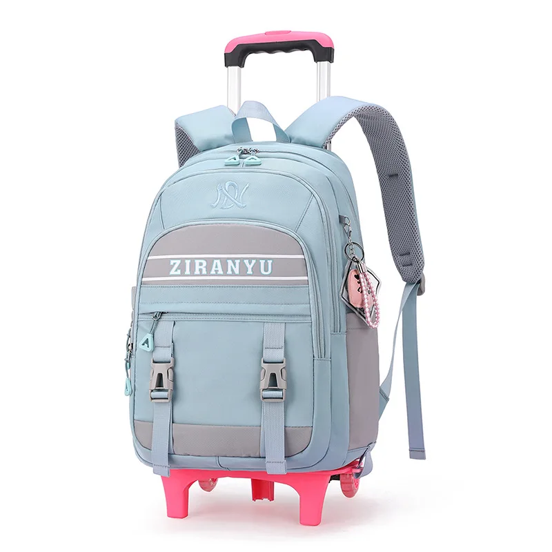 Removable wheels Kids school bags for girls Trolley Schoolbag Luggage Book Bag Backpack princess Children School Bags 2/6 Wheels