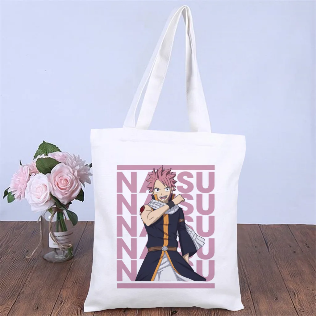 

Natsu Awesome DesignHandbag Fairy Tail Anime Shoulder Canvas Bags Men Women Storage Pocket Shopper HandBag Kawaii Pouch Tote Bag