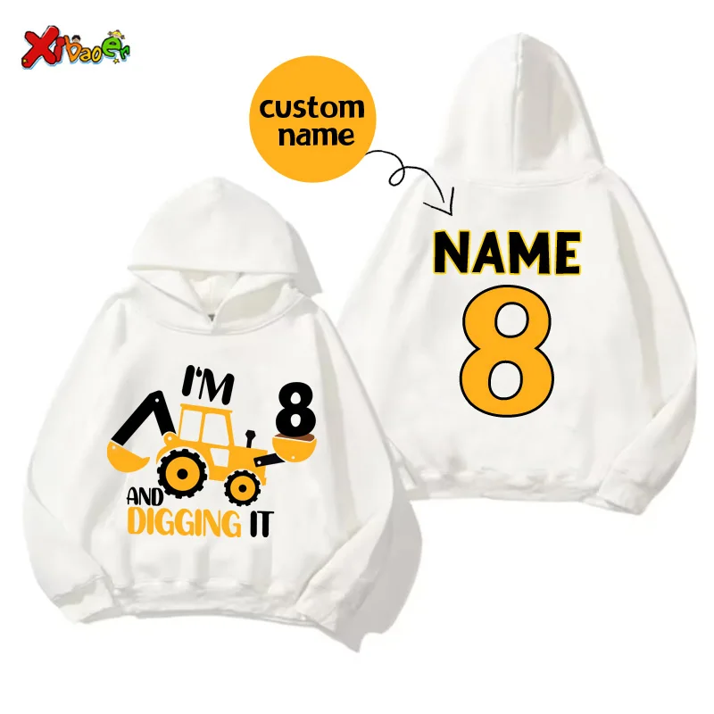 Детская толстовка с капюшоном и принтом Инженерная машина