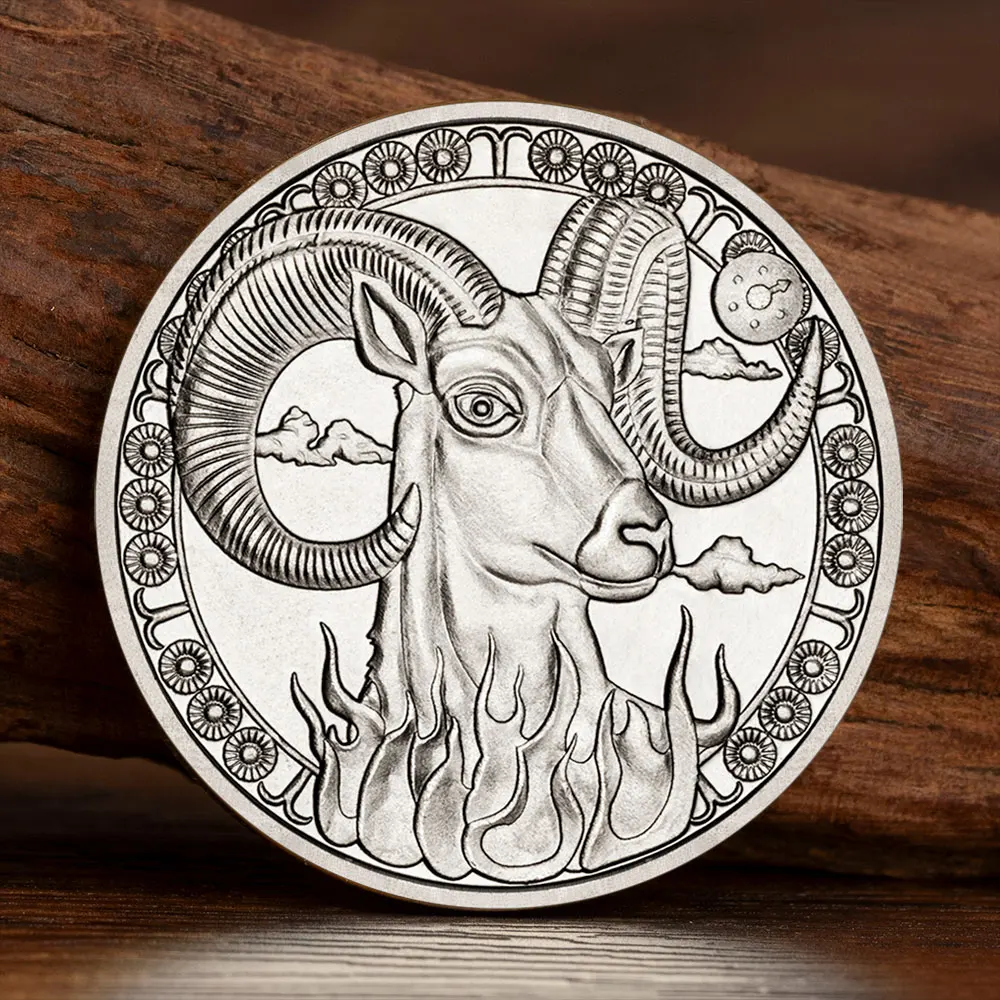 

Посеребренная памятная монета Овен