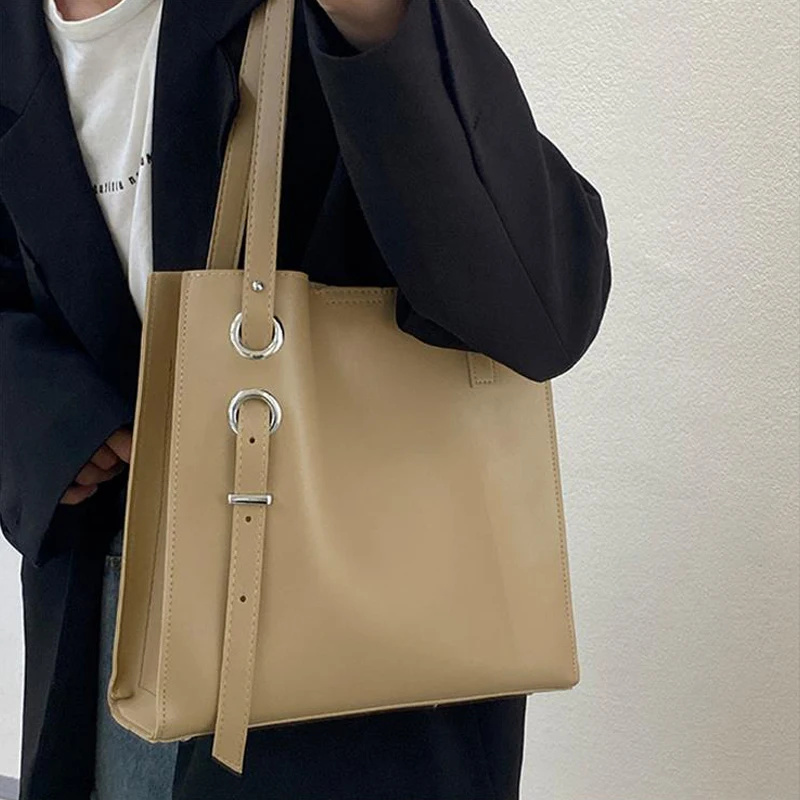 

Женская сумка-тоут, простая Вместительная женская сумка 2023, новая текстурная сумка через плечо из искусственной кожи, трендовые сумки под подмышки