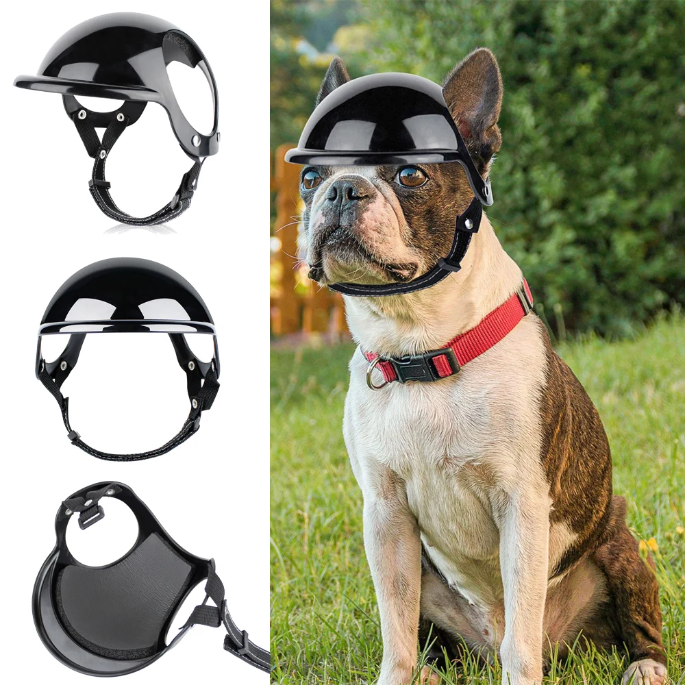 

Mascotas Bulldog Pet Small Puppy Locomotive French Helmet For Handsome Cycling Accessories Medium Hiking Headgear Dog Hat Dogs