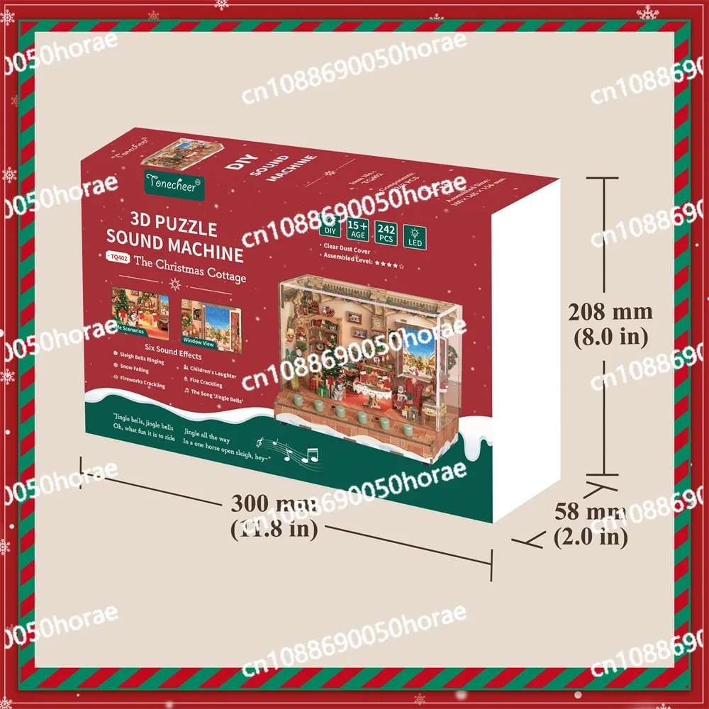 Tonecheer Рождественский коттедж Звуковая машина Светящиеся рождественские игрушки